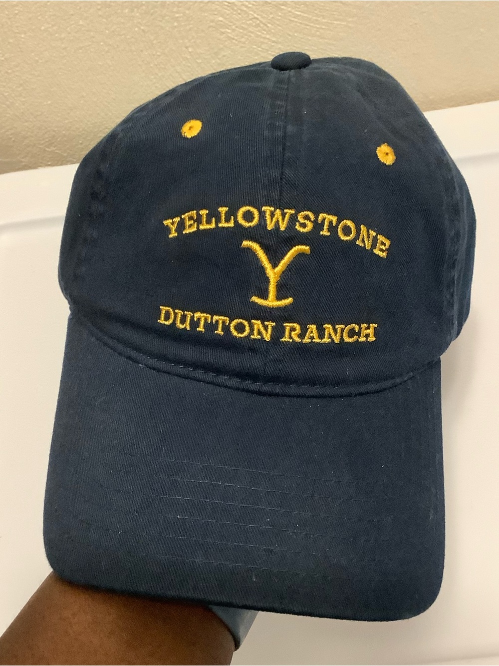 Yellowstone Dutton Ranch Navy & Gold Baseball Cap Adjustable - Picture 2 of 10